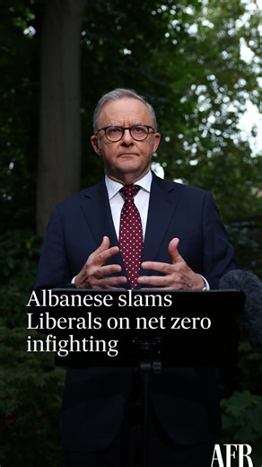 9.7K views · 5.5K reactions | Prime Minister Anthony Albanese says the Liberal Party would take Australia backwards in walking away from a commitment to reaching net-zero emissions by 2050.⁠ ⁠ Follow live at the link in our bio. | Financial Review | Facebook