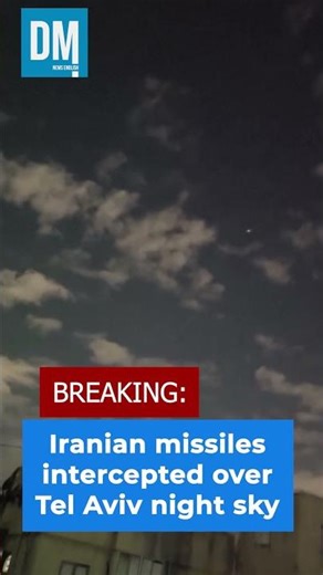 Iranian missiles intercepted over Tel Aviv night sky | Sky 522 | DM News English
