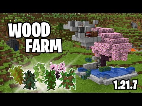 EASIEST TREE FARM EVER! Minecraft 1.21.7 JAVA (ALL TYPES OF WOODS)