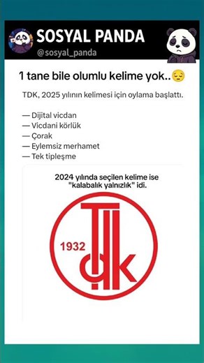 🗳️2025 Yılının Kelimesini Seçmek İçin TDK Oylama Başlattı
