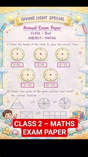 Class 2 Maths Annual Exam Paper | Full Question Paper Practice🏆📚 #testpapers #practicepaper
