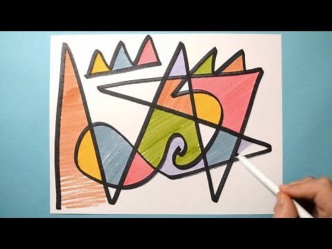 Easy Abstract Drawing / Fun Doodle with Color Markers / Daily Abstract Art / Day #07