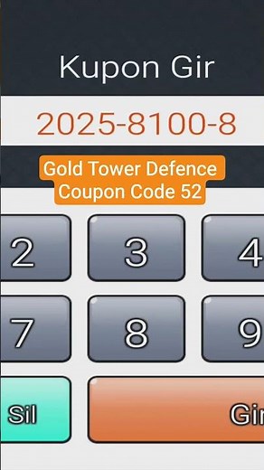 Gold Tower Defence Coupon Code 52 #shorts #goldtowerdefence #couponcode #code #roblox #games