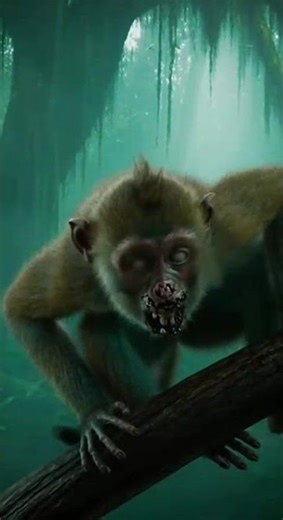 monkey turned into zombie #monkey #zombie #horror #scary #dreadtube
