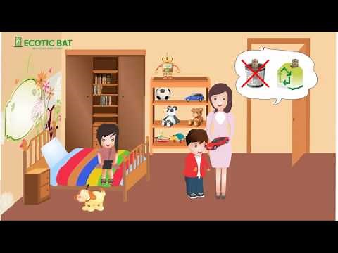 ECOTIC BAT: Animatie pentru copii - fluxul de reciclare a bateriilor