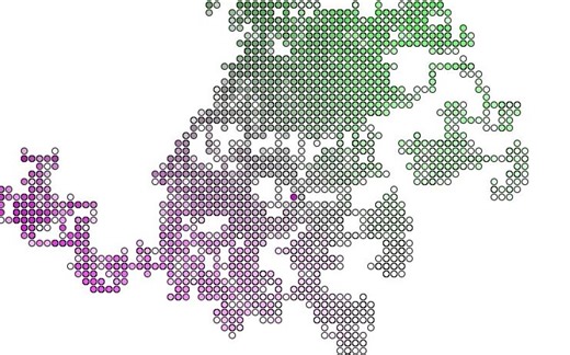 【processing】实现可视化随机游走+颜色渐变。