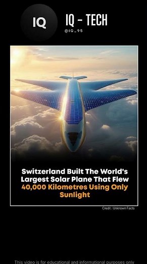 This Solar Plane Flew 40,000 km Using Only Sunlight! ☀️✈️ | Swiss Innovation