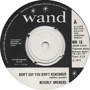 Beverly Bremers - Don't Say You Don't Remember