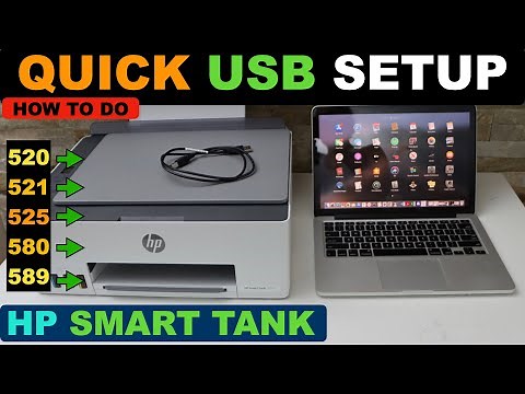 HP Smart Tank 520 | 525 | 540 | 580 | 589 USB Setup | Quick Setup For Printing & Scanning.