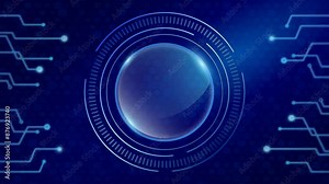 Animated circuit board. Digital technology background. . PCB with free copy space for text or logo. Development 3D abstract backdrop
