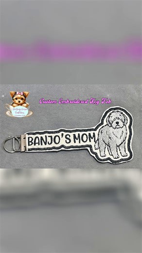 Custom Enroidered Key Fob. #deigratiadesigns #supportsmallbusiness #customembroiderybydeigratiadesigns #customkeychain