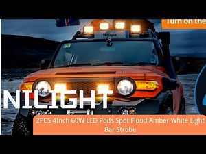Nilight 4-Inch LED Pods – White & Amber Modes, Strobe & Beam Pattern Explained