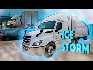 TRUCKING In A DANGEROUS ICE STORM In Missouri | Snow & Chaos On Roads Of America | OTR Cascadia Semi