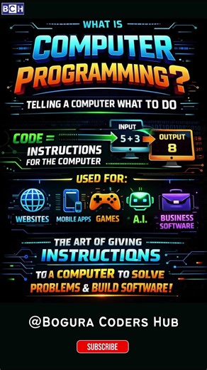 What is Computer Programming? Explained in 10 Seconds! 💻🚀 | Explained Simply! (Beginner Friendly)