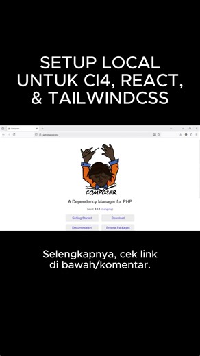 SETUP LOCAL UNTUK CI4, REACT, & TAILWINDCSS