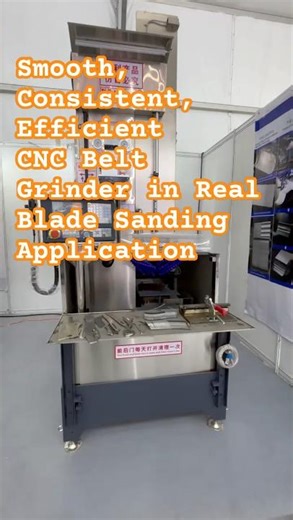 our CNC belt grinding machine in real production.