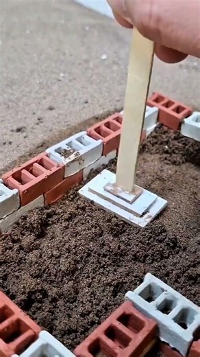 Quickly and tightly build the foundation of a small house for a small miniature model #construction