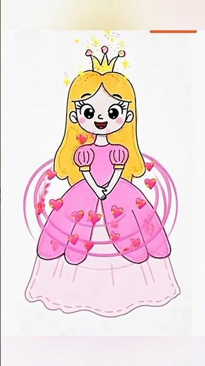 How to draw a cute princess 👑💖 Step by step drawing for kids