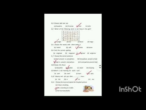 16 March 2026 English paper solution PSEBclass 4th ਅੰਗਰੇਜ਼ੀ ਦਾ ਹੱਲ ਕੀਤਾ ਪੇਪਰ, ਜਮਾਤ ਚੌਥੀ