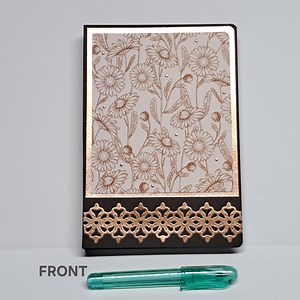 Handmade Sticky Pad and Lined Notepad Holder 3x5 With Mini Pen. Brown and Copper Foil Cardstock Layered Design With Die Cut Embellishment - Etsy
