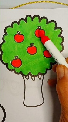 Coloring an Apple Tree 🍎🌳#asmr #relaxing #coloringadventure #art #drawing #asmrsounds #coloring