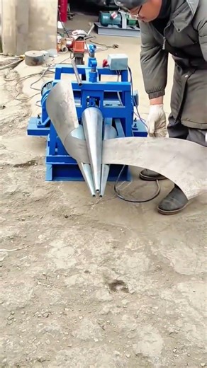 Forming metal sheet into cone shape using rolling machine steadily for industrial fabrication work