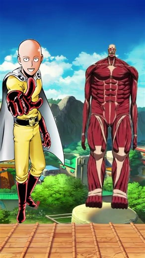 saitam vs bertholdt titan #goku #anime comperision#anime
