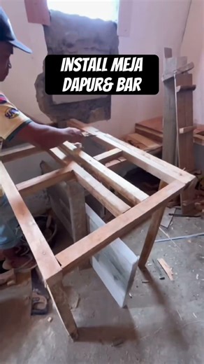 Cara install meja dapur dan bar #shorts #craft #diy #pertukangan #konstruksi