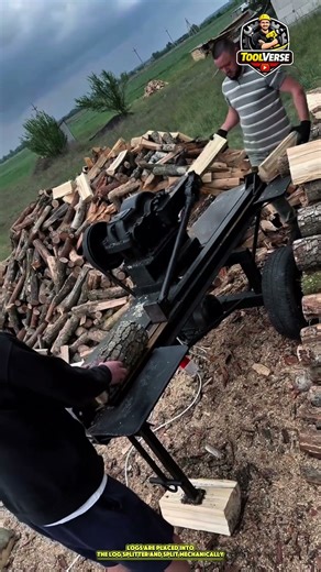 Firewood Splitting Process Using a Log Splitter Machine #firewood #logsplitter
