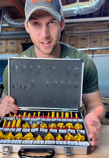 35 piece router bit set #routerbits #router #woodwork #tools #tiktokshopcreatorpicks