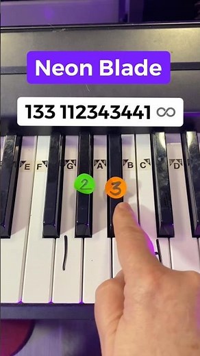 Neon Blade Piano Easy Tutorial 👾🙃 #shorts #piano