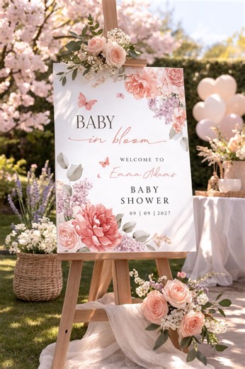 Baby Shower Welcome Sign Baby in Bloom Baby Shower Sign Editable Baby Shower Welcome Sign Floral Baby Shower Sign Spring Baby Shower Welcome - Etsy
