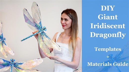 DIY Giant Iridescent Dragonfly Templates: Video Tutorial - Etsy
