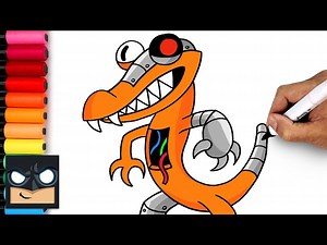 How To Draw Cyborg Orange 🌈 Rainbow Friends - Videos For Kids
