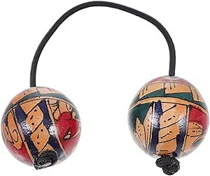 Handprint Asalato Aslatua Kashaka Instrument African Shaker Double Gourd Percussion Rhythmic Ball Cas Cas Instrument Hand Shaker Balls for Christmas Music Performance