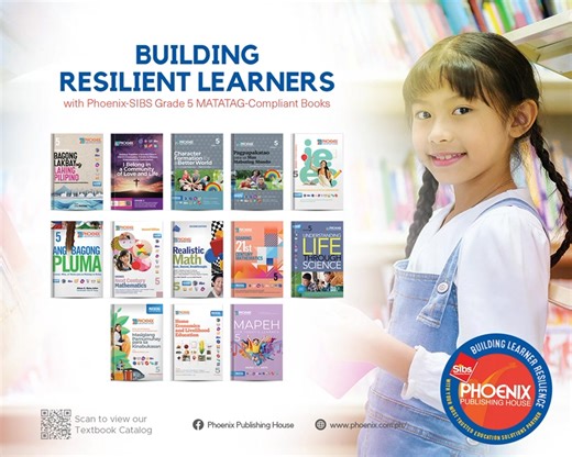 3K views · 26 reactions | Grade 5 Phoenix-Sibs textbooks: Building stronger learners, one challenge at a time. Nurturing resilience, confidence, and lifelong learning. Scan the QR code or go to https://www.phoenix.com.ph/catalog/ to see our suite of print learning resources. #AlagangMahalaga #AlagangPhoenixSibs | Phoenix Publishing House | Facebook