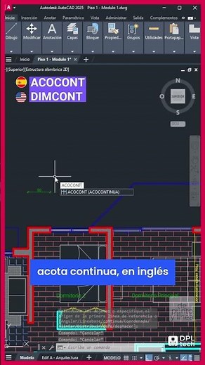 CAD 43 - Learn to create a continuous dimension in AutoCAD (Spanish) | AUTOCAD BASIC COURSE 43