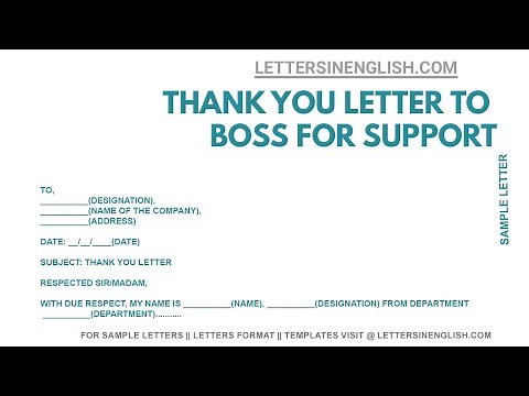 Thank You Letter To Boss For Support – Thank You Letter To Boss | Letters in English