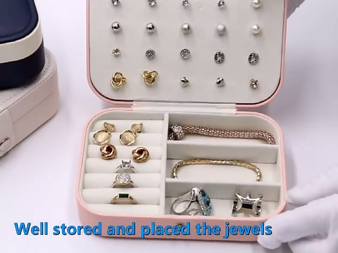 Personalized Jewelry Box For Girls | PU Leather Travel Jewelry Case | Jewelry Boxes For Women | Jewelry Organizers And Storage | Box For Earring, Ring, Necklace - Bridesmaid Gifts (White With Name)