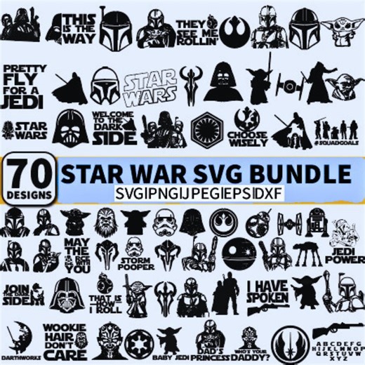 Star Wars SVG Bundle: Iconic Designs for DIY Projects, Instant Download - Etsy
