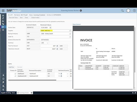 Intelligent Supplier Invoice Scanning SAP Business ByDesign Cloud ERP