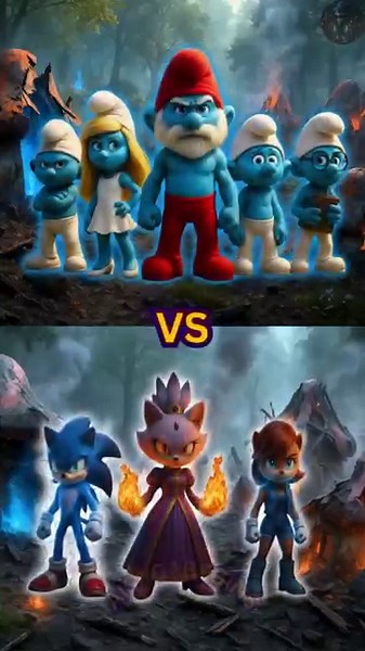 THE SMURFS VS. TAILS, KNUCKLES, CREAM, SHADOW, AND MORE! #shorts