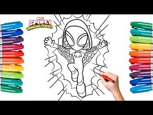 Coloring Spidey and His Amazing Friends - Ghost Spider-Man - Spider Man Gwen Coloring Pages
