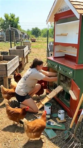 Old Cabinet Transformation… This Chicken House Is Amazing 😍🐔 #builditeasy #viralreels #chicken