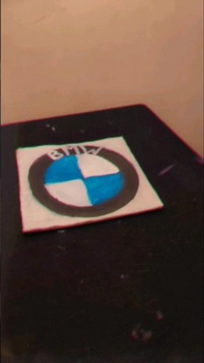 BMW logo Painting 💙 do you like it 🌷✨#bmw #paintingidea