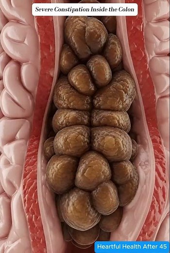 Severe Constipation Inside the Colon | 3D Intestinal Blockage Animation