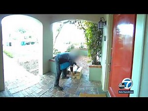 Amazon delivery man caught on video spitting on package outside Los Angeles home I ABC7