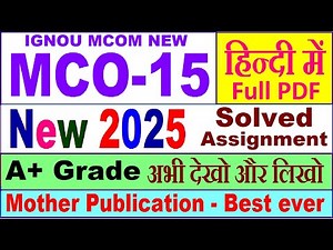 MCO 15 solved assignment 2025 in Hindi || mco 015 solved assignment 2024-25 || ignou mco015 2025