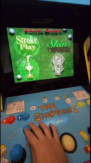Arcade1up Simpsons soft mod demo with working stock trackball (golden tee)