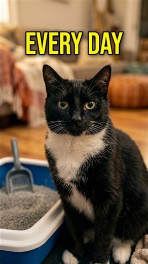 Cat In a BIG Rush For Litterbox! 🐾